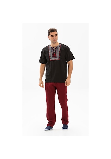 Eliş Şile Bezi Şile Bezi Cepli Erkek Pantolon Bordo Brd Bordo
