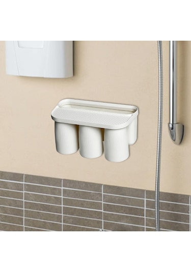 Suntek Magideal Manyetik Bardak Tutucu Duvar Diş Fırçası Gargara Üçlü Diğer