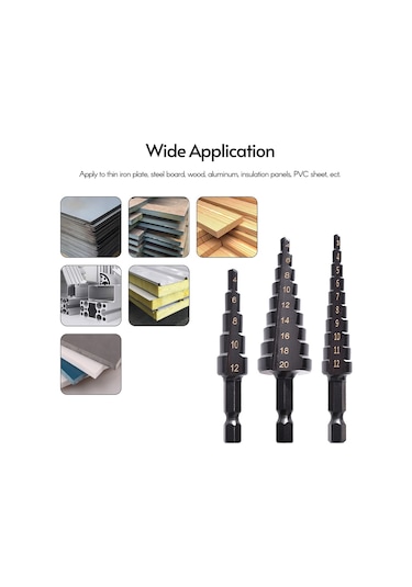 Hallow Hss Kobalt Kademeli Matkap Ucu Seti İnce Demir 3 Adet