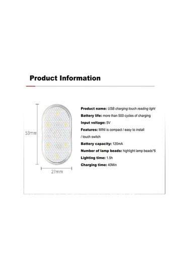 Artfulabode Usb Tavan Şarjlı Otomatik Okuma Mini Led Lambası İç Gece Dekorasyon Aydınlatma Araç Adet 5v 1 Bz