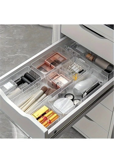 Dashanshop Transparan M Plastik Çekmece Saklama Kutusu Çok Bölmeli Hafif Banyo Organizer Şeffaf