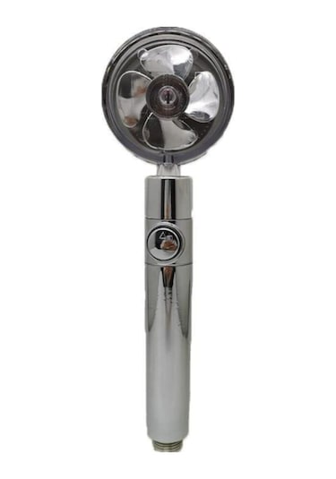 360 Derece Dönebilen Turbo Pervaneli Tazyikli Duş Başlığı Krom