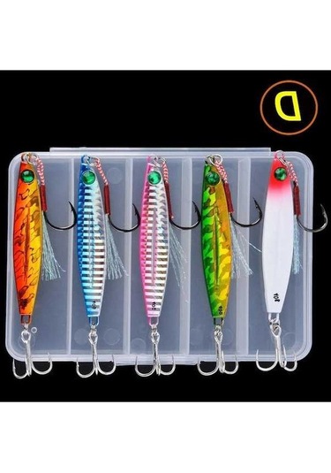 Tongxida 5 Adet/kutu Yavaş Batan Metal Jig Balıkçılık Seti 7g-40g, Aorace, 20 Renk, Kutu Paketi