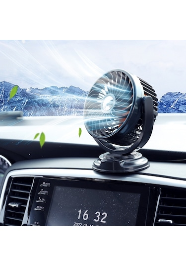 F611 Döndürülebilir Çok Açılı Hava Beslemeli Araba Sessiz Fanı 12v Çakmak