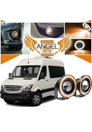 Mercedes - Benz Sprinter Uyumlu, Universal Mercekli Led Sis Farı, 76mm Turuncu Renk