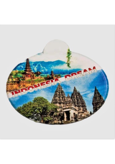 Endonezya Temalı Oval Magnet