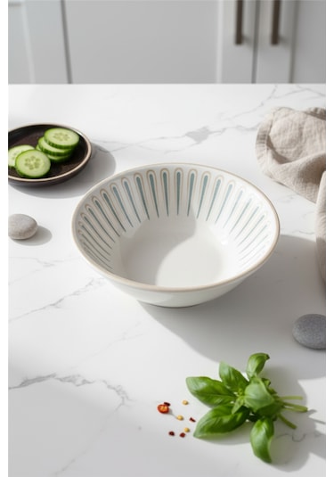 6'lı Valencia Salata Kasesi 19cm Dijital Sierra Rinart Krem