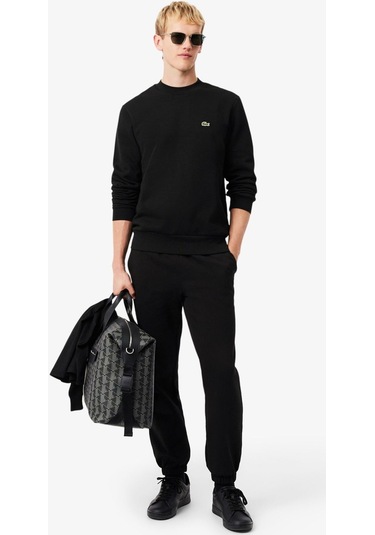 Lacoste Erkek Regular Fit Bisiklet Yaka Sweatshirt Siyah