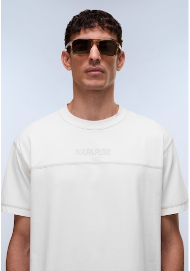 Napapijri S-umbra Ss Erkek T-shirt-31970 Beyaz