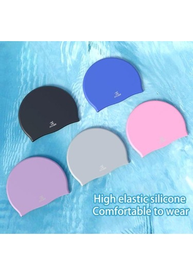 Mavi Ekstra Büyük Yüzme Bonesi Yüzme Şapkası Kaymaz Tasarım Yüksek Elastik Su Geçirmez Saç Koruma Yüzmek Bonesi Yetişkinler İçin Mavi