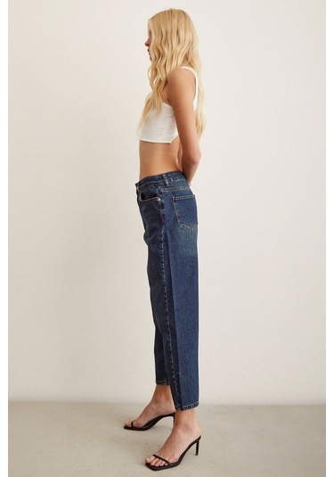Never More Yüksek Bel Mom Jean Lacivert