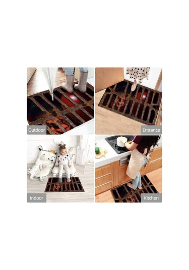 Suofeng 3d Halloween İllüzyon Palyaço Paspası - Suyu Hızlı Emici Ve Evrensel Anti Kayma Özelliği - 60x90 Cm