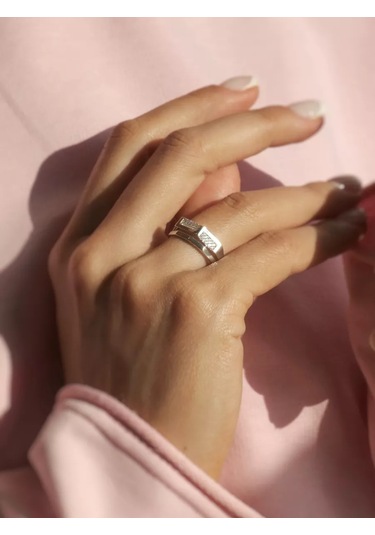 Luchi Jewellery Şık Gümüş Minimalist Yüzük Hediye 229536653 Gümüş