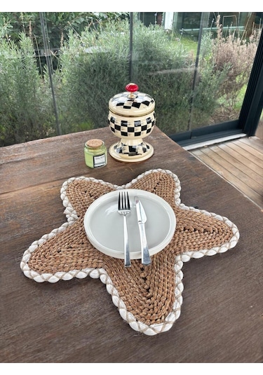 Yıldız Amerikan Servis - Leke Tutmaz- Kahverengi - Beyaz 44 X 44 Cm 1 Adet Kahverengi