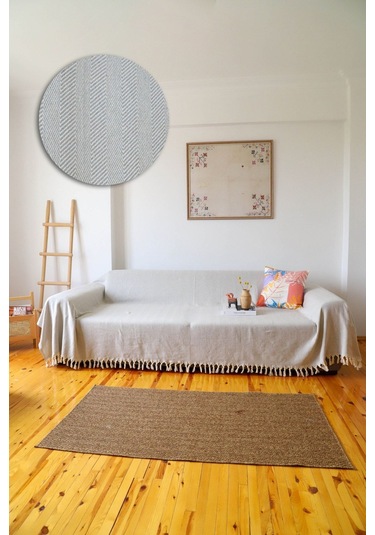 Kolları Örten Gri Battal Boy Koltuk, Çekyat Örtüsü 180x300 Cm Gri