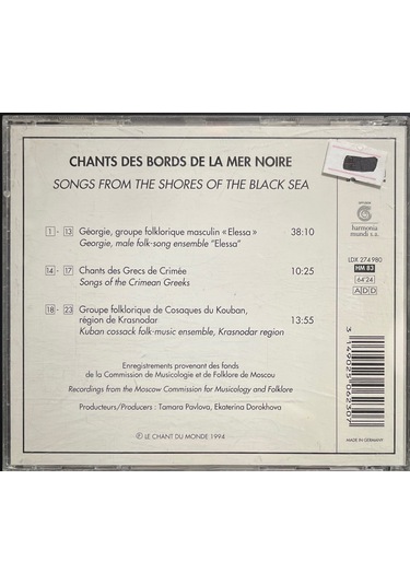 Müzik Cd'sidir Plak Değildir Cd Chants Des Bords De La Mer Noir