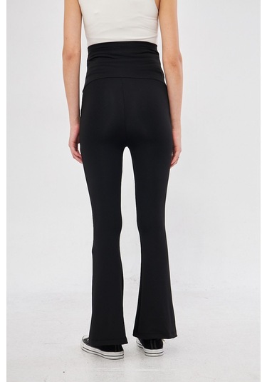 Lesa Wear İspanyol Paça Ayarlanabilir Yüksek Bel Esnek Toparlayıcı Ve Sıkılaştırıcı Hamile Tayt