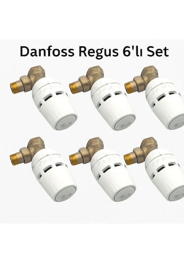 Danfoss Regus Köşe Termostatik Vana Set 1/2" 6 Adet 6 Adet