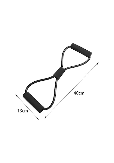 Dolıty 8 Şekilli Direnç Bandı Elastik Halat Ev Jimnastik Siyah Siyah