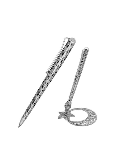 Gümüş Ay Yıldız Masaüstü Kalemlik 1