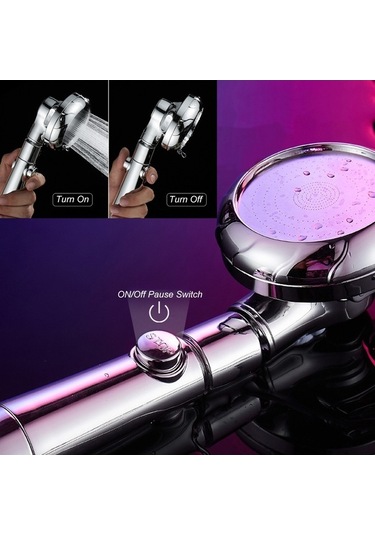 Bosphorusboutique02 3 Fonksiyonlu Gümüş Otomatik Temizleyen Dürtme Tuşlu Duş Başlığı G1/2 Diğer