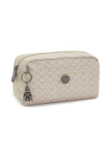 Kipling Gleam Makyaj Çantası Kahverengi Sıgnature Beıge