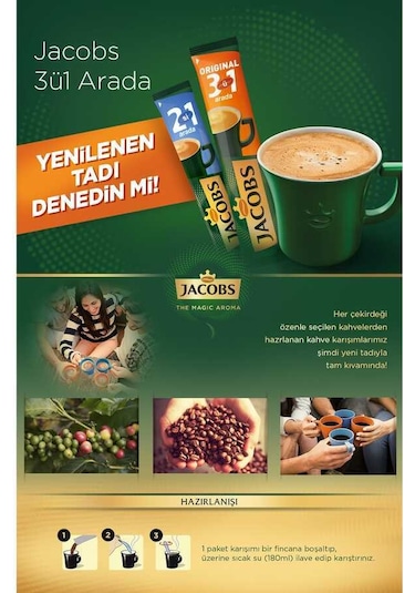Jacobs Original 3ü1 Arada Hazır Kahve 8 x 40'lı