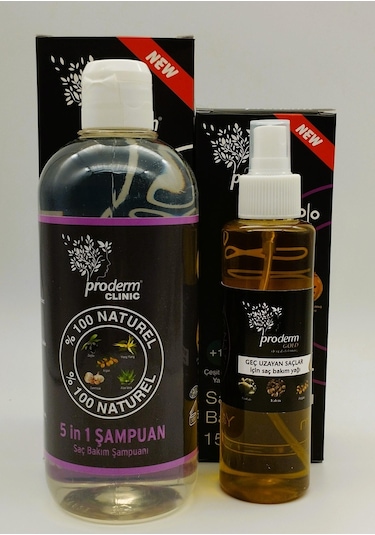 Proderm 5 İn 1 Şampuan 500 ML + Saç Bakım Yağı 150 ML