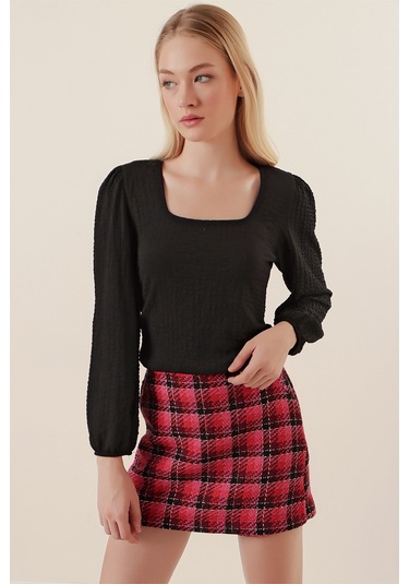 Bigdart 0442 Uzun Kollu Bluz - Siyah 001