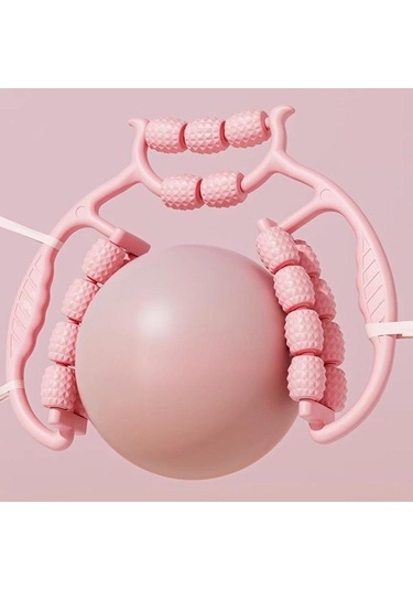Suntek Bacak Masaj Aleti Silindiri 21 Tekerlek Kas Egzersiz Uyluk Pembe