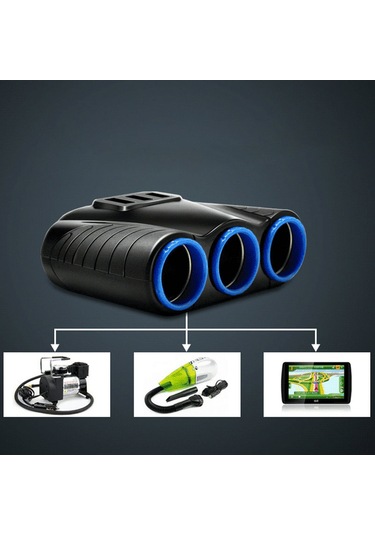 Lemestar Araç Çakmak Soketi Bölücü: 3 Soket + 3 Usb 5v/3.1a , 12-24v Girişli, Akıllı Telefon, Tablet, Gps İçin 120w Adaptör