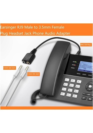 Rj9 To 2 X 3.5mm Kulaklık Ve Mikrofon Çevirici Adaptör Kablosu