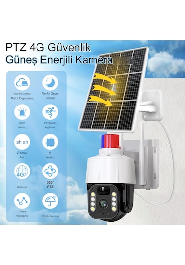 Qasul 5mp Kablosuz Kamera, Güvenlik İçin Güneş Enerjili Panel S
