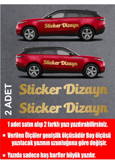 Kişiye Özel Yazı - 2 Adet Isim Soyisim Yazı - Araba - Oto - Araç -motosiklet - Karavan Sticker Etiket 00096 30 Cm