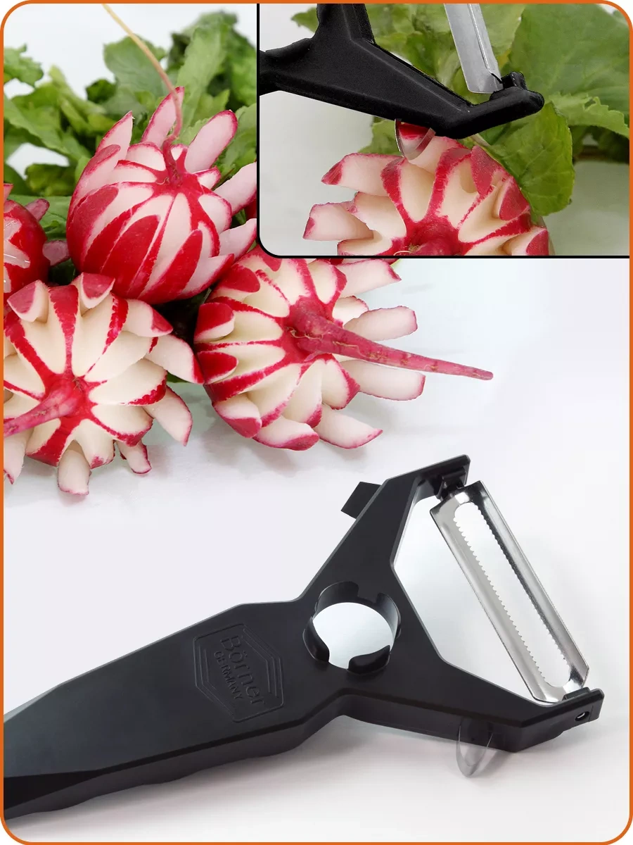 Borner 5'i 1 Arada Yumuşak Sebzeler İçin Turbo Temizleyici-sürğü Cihazı İle Birlikte Dekoratör 5994124 Siyah