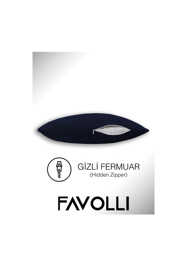 Br Favolli Kadife Dokulu Karanlık Mavi Kırlent Kılıfı Dream Serisi Punch Için Uygun Gizli Fermuar Karanlık Mavi