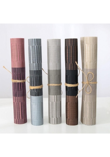 Gri 4 Adet Set Masa Mat Geometrik Pvc Placemat Mutfak Masa Örtüleri Ped Fincan Bardak Kahve Yemek Masası Peçeteler Ev Dekor Gri