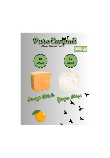 Purecanpati Portakallı Enerji Blok 10 Adet Ve 10 Adet Gaga Taşı