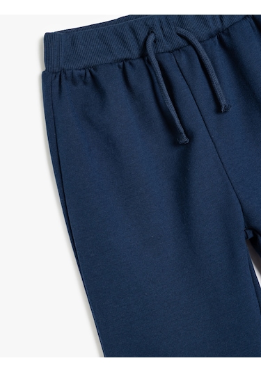 Koton Beli Bağlamalı Pamuk Karışımlı Basic Jogger Eşofman Altı Lacivert 5smb40034tk Lacivert
