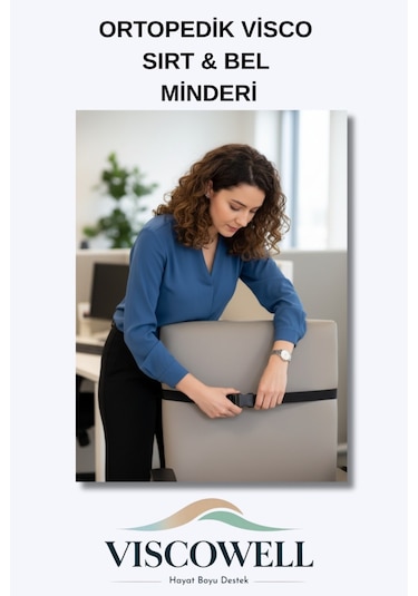 Ortopedik Visco Sırt & Bel Minderi Sırt Minderi Ortopedik Bel Minderi %100 Visco Destek Minder
