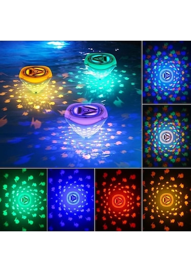 Dancemonkey Yüzen Havuz Işığı: Balık Desenli, 6 Modlu, Ip67 Su Geçirmez, Çocuk Güvenli, Beyaz-mavi Beyaz - Mavi