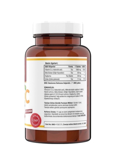 Ncs Vitamin C 1000 Mg Beta Glukan Kuşburnu Çinko 120 Tablet