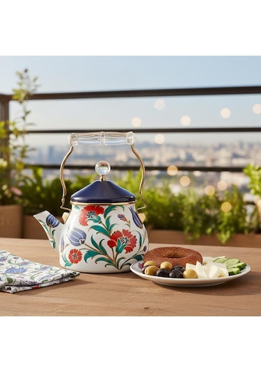 Serenk Premium Emaye Çaydanlık 3.2 Lt Çok Renkli