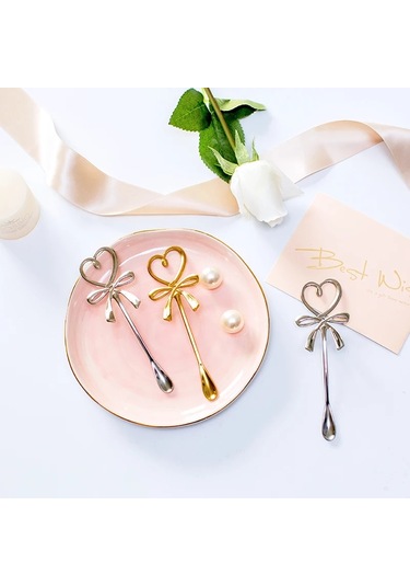 Lovyco Parlak Gold Kalp Çay Kaşığı