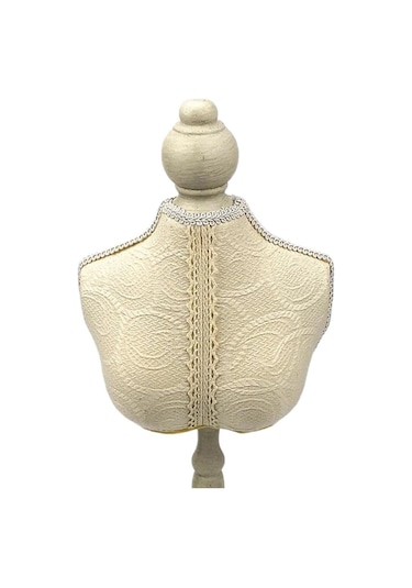 Homyl Kolye Takı Ekran Büstü Standı Zinciri Dantel Beyaz+siyah