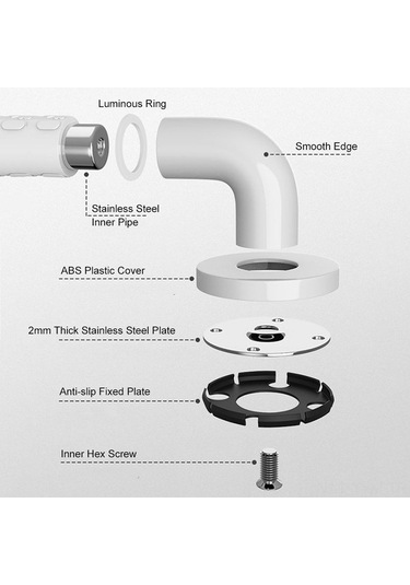 Dancemonkey Gece Aydınlatıcı Kaymaz Tutma Çubuğu - Yaşlılar & Engelliler İçin Güvenlik Bariyeri