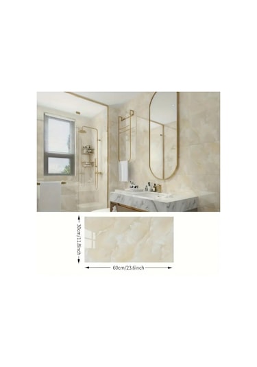 Kenpazar Sarı Mermer Desenli Alüminyum Plastik Duvar Sticker