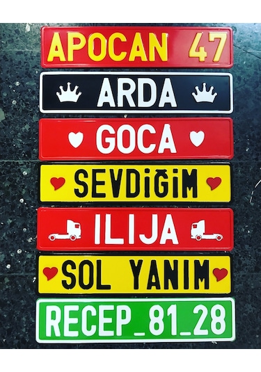 Dekor Plaka, Sari Plaka, Hediyelik Plaka, Özel Plaka 134472905