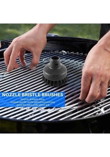 Novahub Abrg Buharlı Temizleme Fırçası, Naylon Kıl, Pvc+ Naylon, 6.3x7.5cm, Karcher Uygun, Siyah Diğer