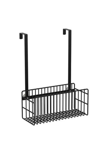Homyl Kapı Üstü Duş Sepeti Modern Askılı Düzenleyici Yurt Siyah